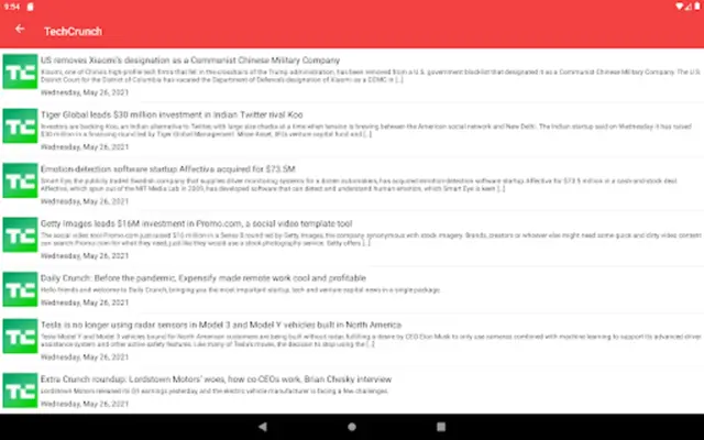 RSS Feed Fetcher android App screenshot 0